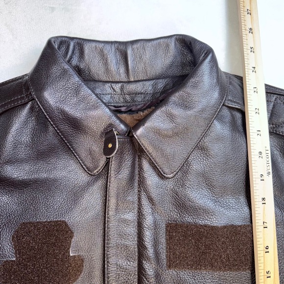Vtg Mikes Arcade A2 Leather Bomber Jacket G-1 Style Flight Coat Zip Up 90's Sz S - Picture 12 of 13